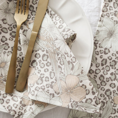 Napkins, tablecloths and table runners made from pure flax linen. Designed and made in Melbourne with prints that are perfect for layering to create stylish table settings.