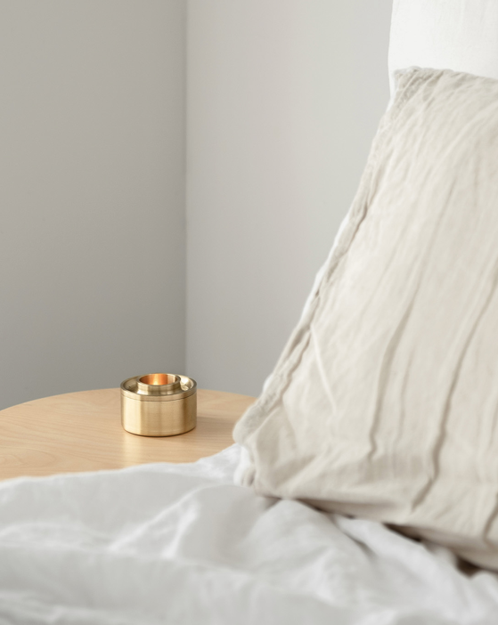 Designed with a minimal aesthetic, the Asteroid Oil Burner is a brass tea light holder which acts as a subtle diffuser of essential oil. This designer oil burner is made from 100% brass and includes essential oil and an Australian beeswax candle.
